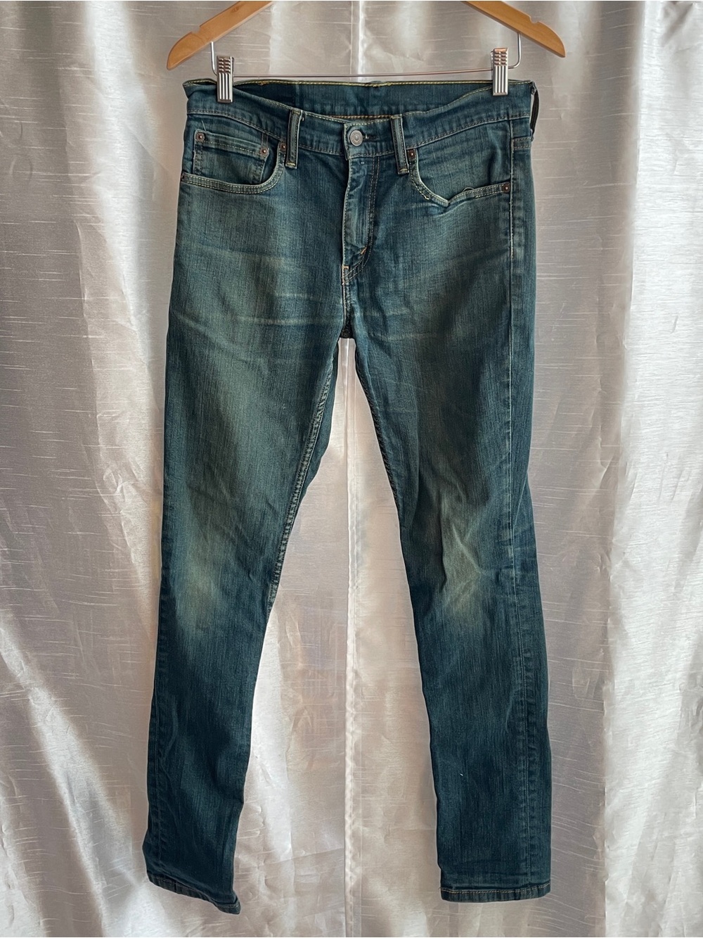 Levi's 511 Jeans Mens 32x34 Dark Wash Mid Rise Slim Fit Grunge Streetwear Denim